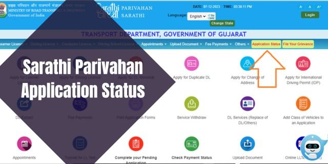 Sarathi Parivahan Application Status 