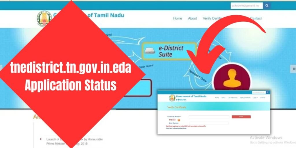 tnedistrict.tn.gov.in.eda Application Status